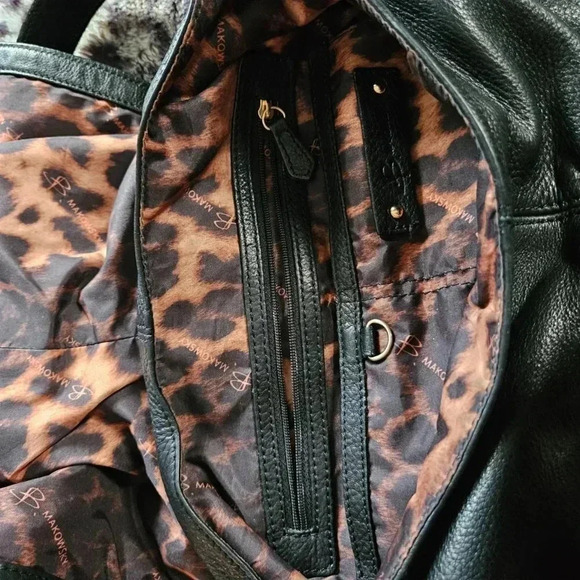 B. Makowsky | Black Butter Soft Slouchy  Moto Shoulder Bag - Picture 10 of 16